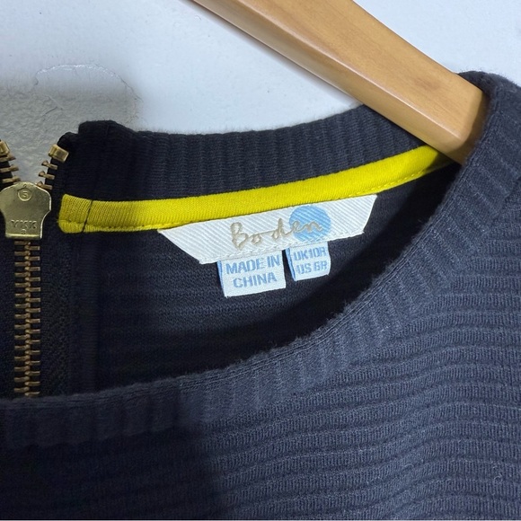 Boden Black Colorblock Ribbed Pocket Dress Size 6 - Picture 5 of 5